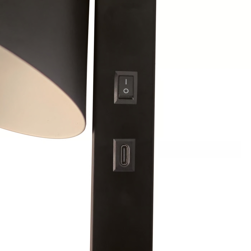 Nordlux - Wandlamp met USB WILMER 1xE14/40W/230V zwart