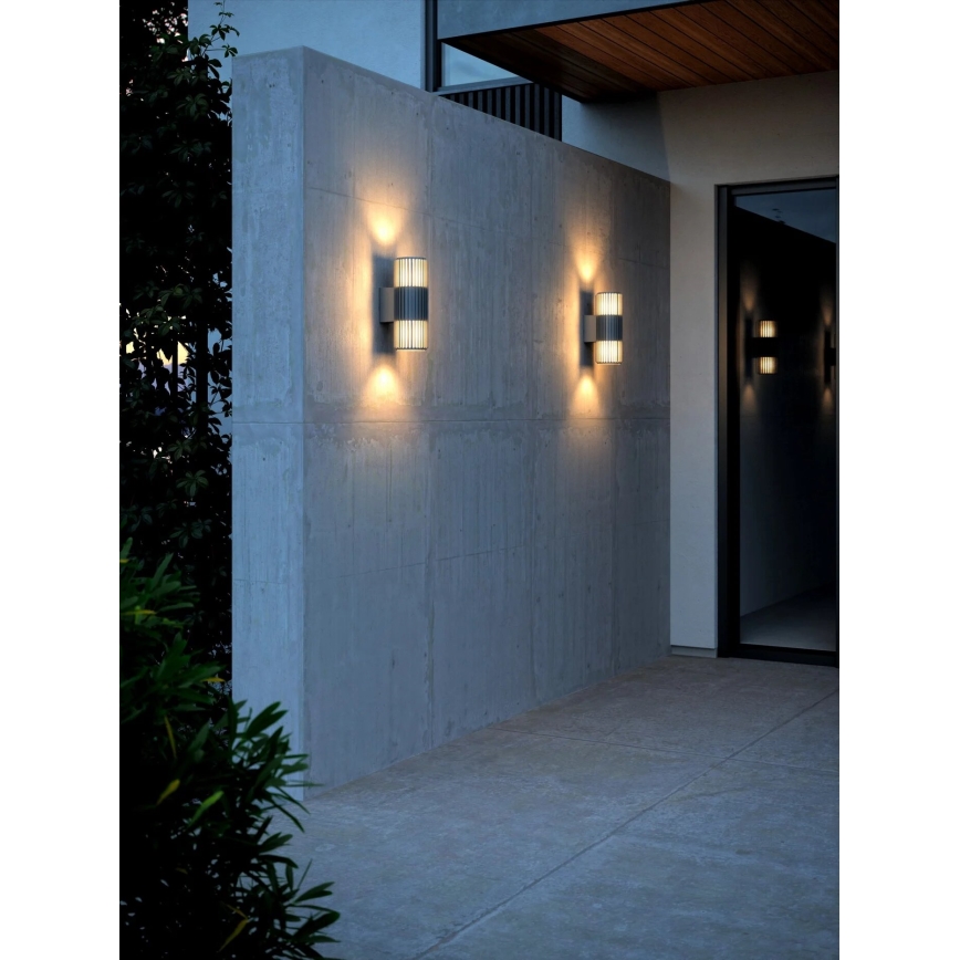 Nordlux - Wandlamp voor buiten ALUDRA 2xE27/15W/230V IP54 antraciet