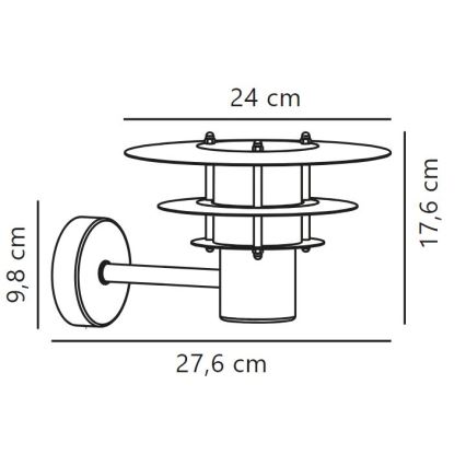 Nordlux - Wandlamp voor buiten BASTIA 1xE14/12W/230V IP54 zwart