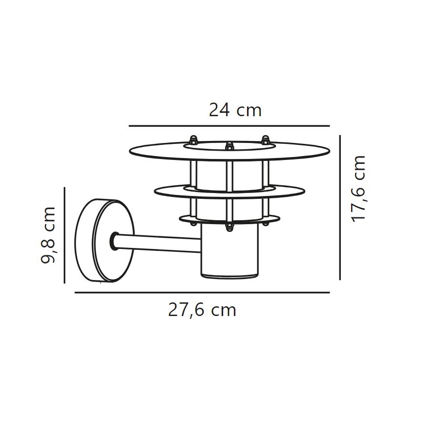 Nordlux - Wandlamp voor buiten BASTIA 1xE14/12W/230V IP54 zwart