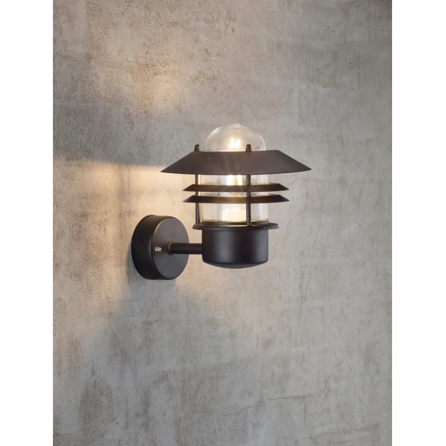 Nordlux - Wandlamp voor buiten BLOKHUS 1xE27/60W/230V IP54 zwart