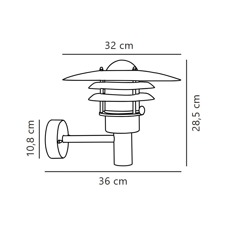 Nordlux - Wandlamp voor buiten LONSTRUP 1xE27/60W/230V IP44 zilver