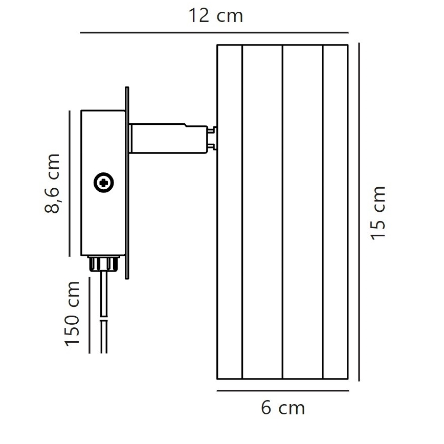 Nordlux - Wandspot ALANIS 1xGU10/15W/230V zwart