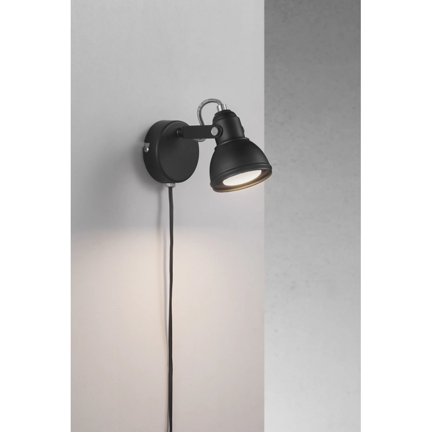 Nordlux - Wandspot ASLAK 1xGU10/35W/230V zwart