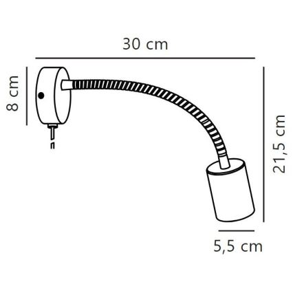 Nordlux - Muur flexible Spot EXPLORE 1xGU10/7W/230V zwart
