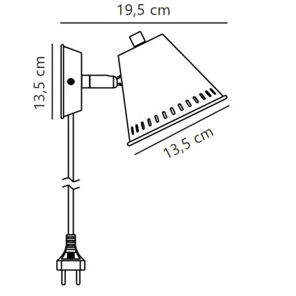 Nordlux - Wandspot PINE 1xGU10/15W/230V