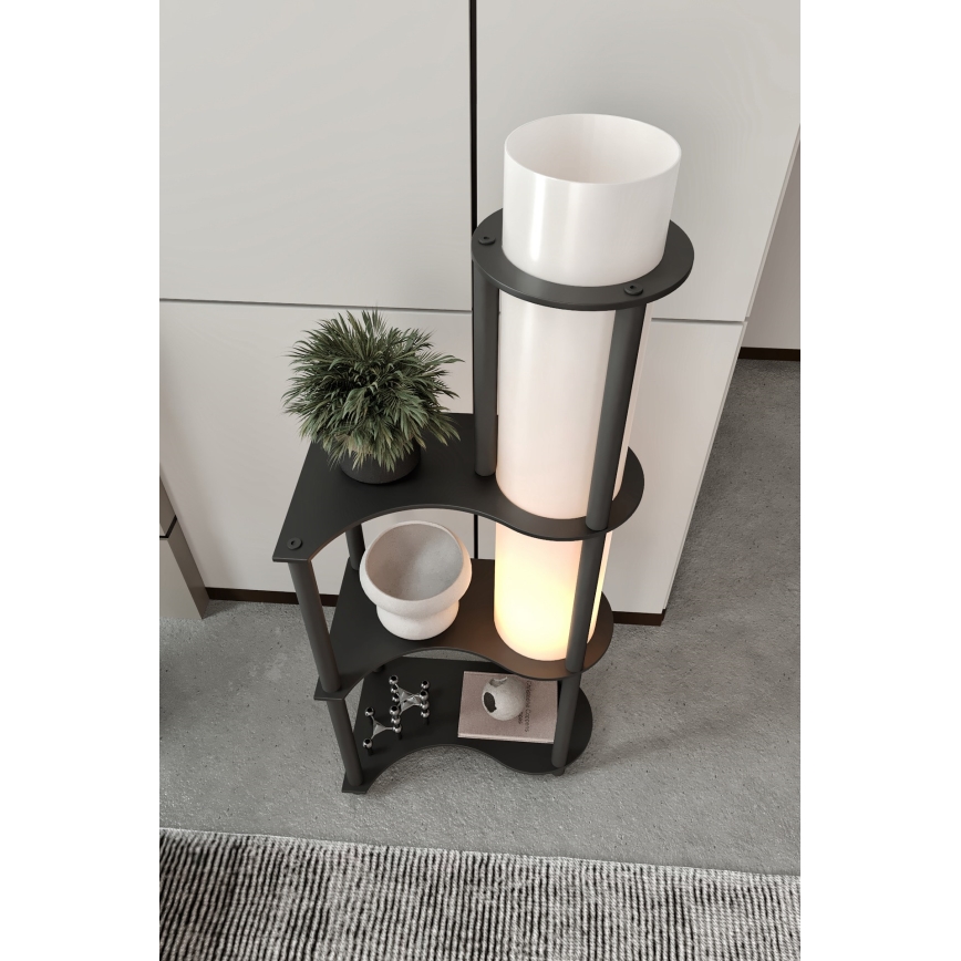 NOTO staande lamp met planken 1xE27/40W/230V zwart