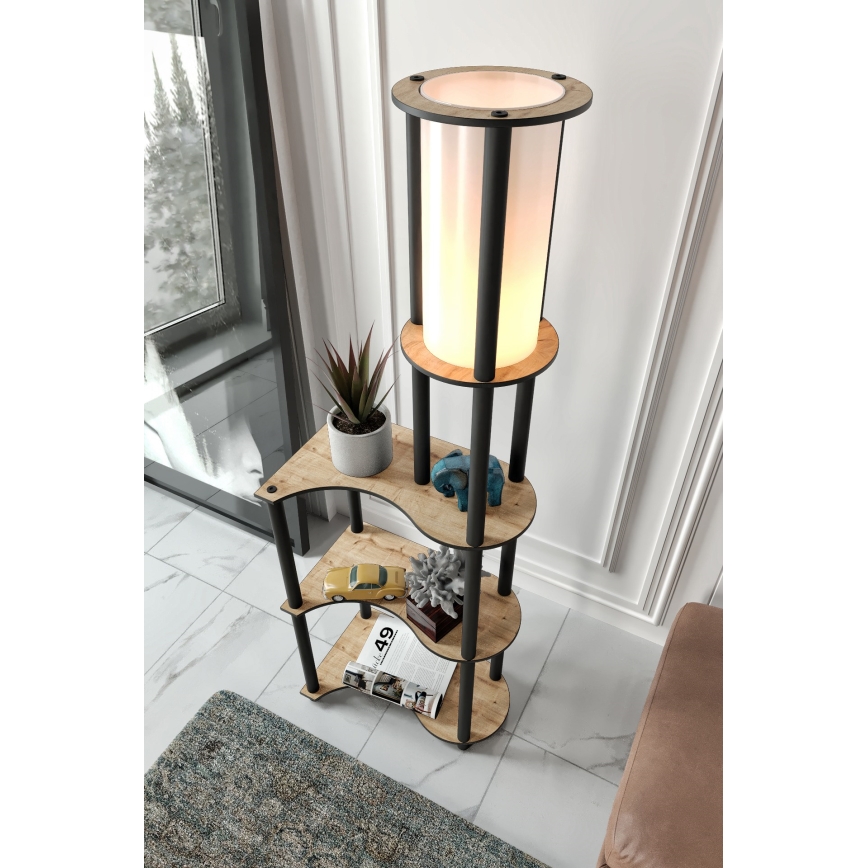 NOTO vloerlamp met planken 1xE27/40W/230V beige/zwart