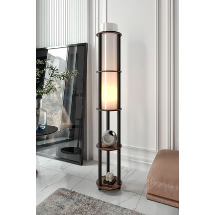 NOTO Vloerlamp met Planken 1xE27/40W/230V Bruin/Zwart
