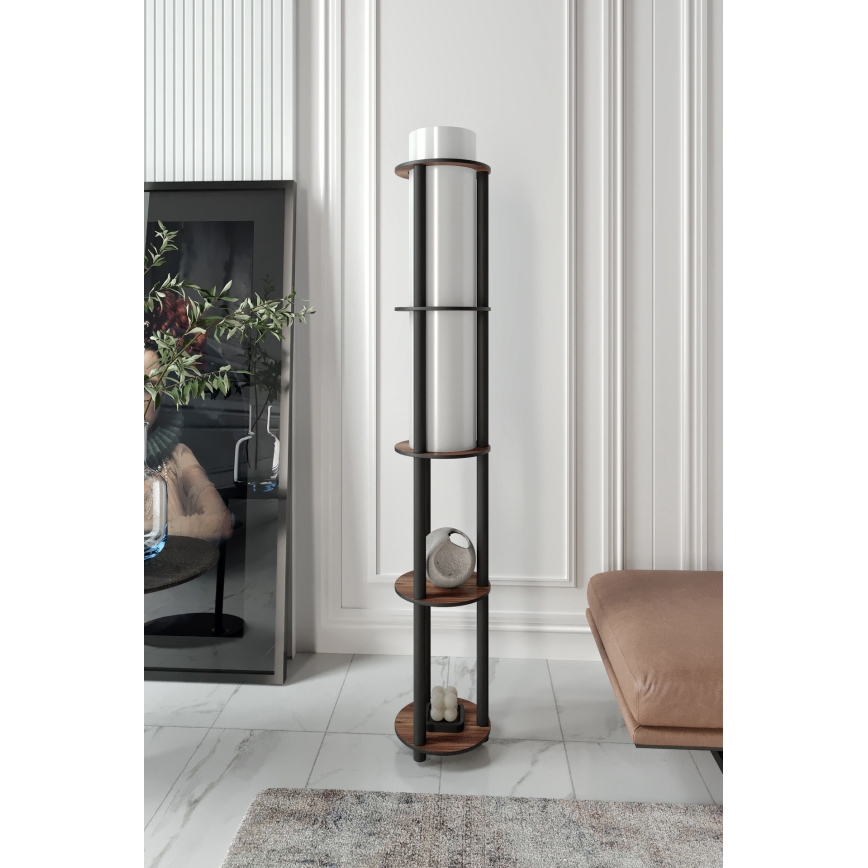 NOTO Vloerlamp met Planken 1xE27/40W/230V Bruin/Zwart