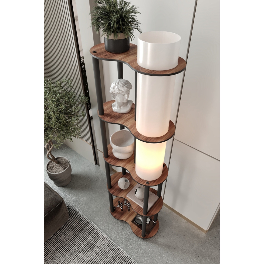 NOTO Vloerlamp met Planken 1xE27/40W/230V bruin/zwart