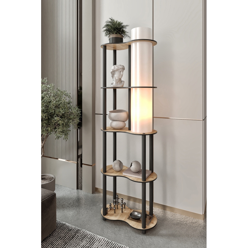 NOTO Vloerlamp met Plankjes 1xE27/40W/230V Beige/Zwart