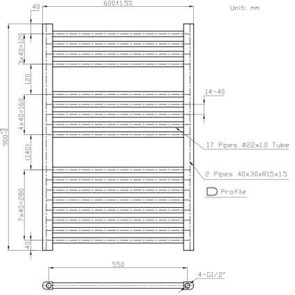 Novaservis - Badkamerhanddoekradiator 478W/230V 90x60 cm wit recht