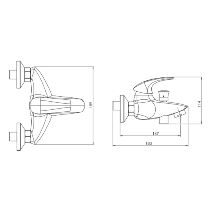 Novaservis - Badmengkraan METALIA glanzend chroom
