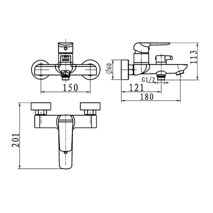 Novaservis - Badmengkraan NOBLESS TINA wit