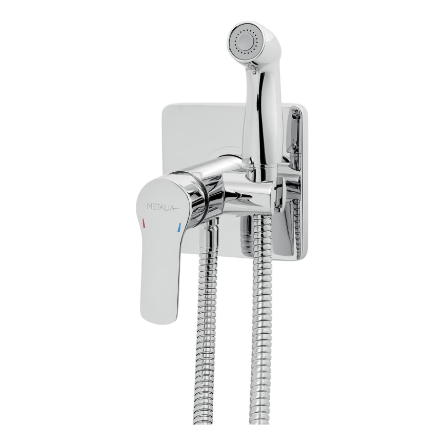 Novaservis-Bidet kraan met sproeier voor verborgen installatie METALIA glanzend chroom