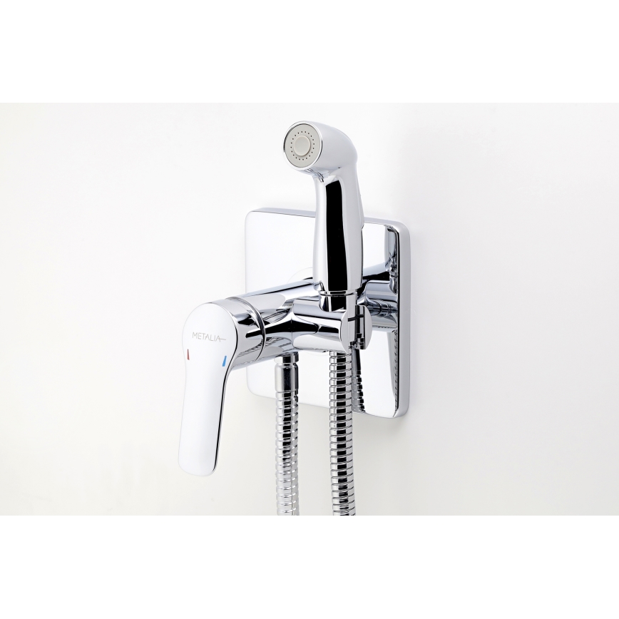 Novaservis-Bidet kraan met sproeier voor verborgen installatie METALIA glanzend chroom