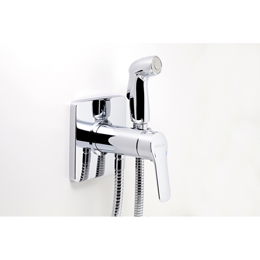 Novaservis-Bidet kraan met sproeier voor verborgen installatie METALIA glanzend chroom