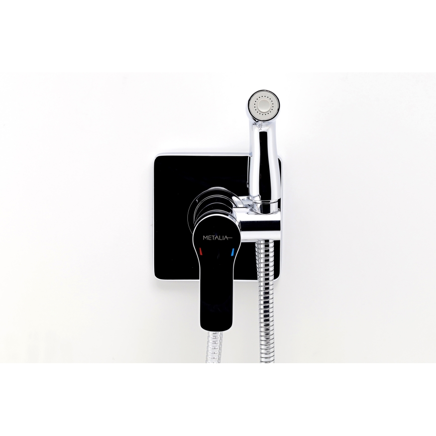 Novaservis-Bidet kraan met sproeier voor verborgen installatie METALIA glanzend chroom