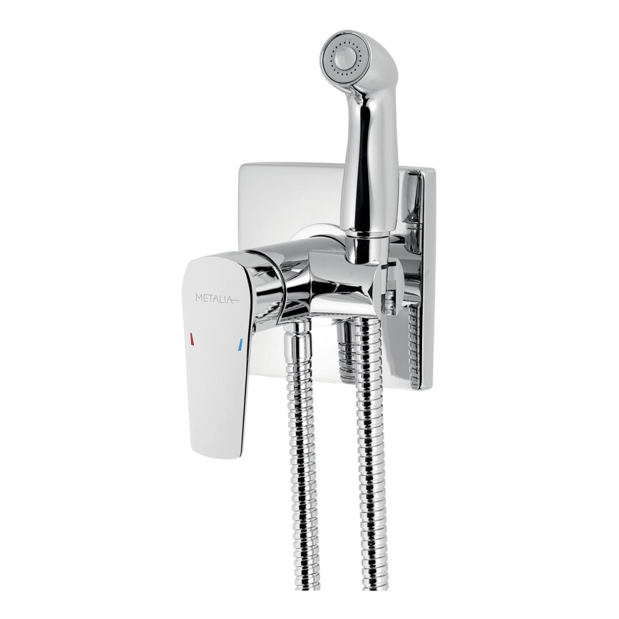 Novaservis-Bidet kraan met sproeier voor verborgen installatie METALIA glanzend chroom