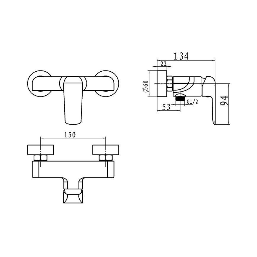 Novaservis - Douchekraan NOBLESS TINA, glanzend chroom