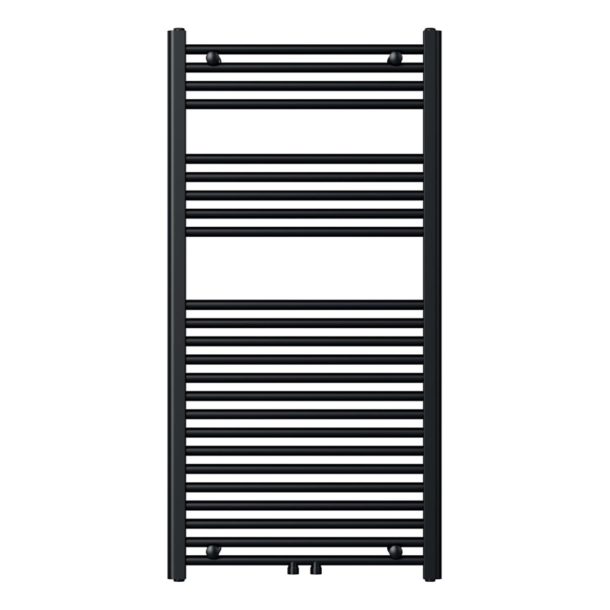 Novaservis - Handdoekradiator voor badkamer laddermodel 644W/230V 120x60 cm zwart recht