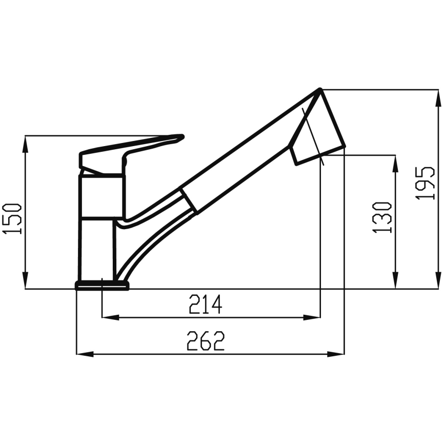 Novaservis - Keukenkraan met uittrekbare sproeikop METALIA glanzend chroom