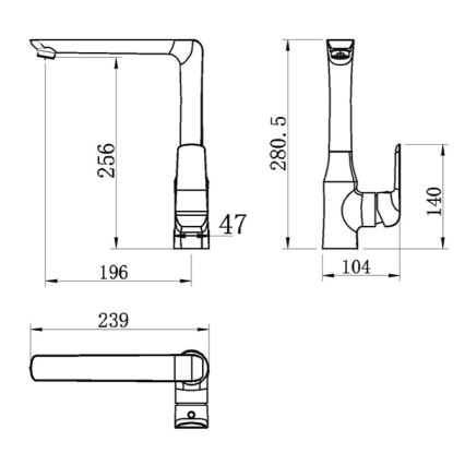 Novaservis - Keukenkraan NOBLESS TINA glanzend chroom