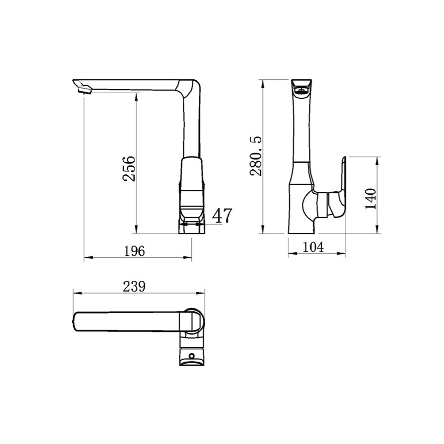 Novaservis - Keukenkraan NOBLESS TINA glanzend chroom
