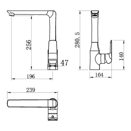 Novaservis - Keukenkraan NOBLESS TINA zwart
