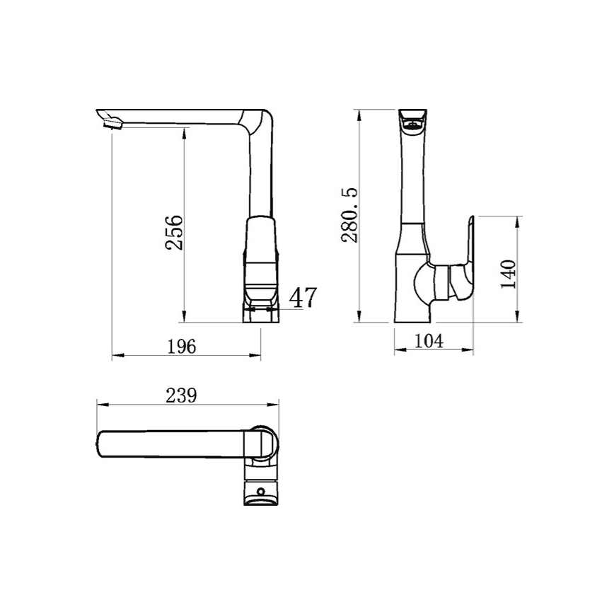Novaservis - Keukenkraan NOBLESS TINA zwart