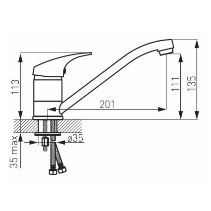 Novaservis - Keukenkraan ONE, glanzend chroom