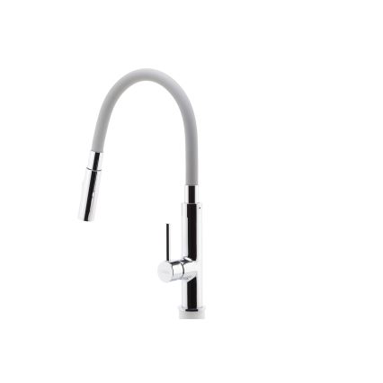 Novaservis - Kraan voor gootsteen met flexibele arm glanzend chroom/grijs