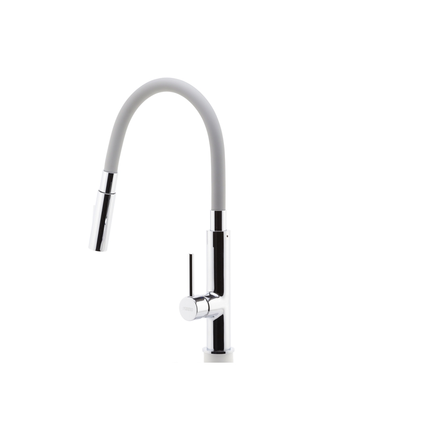 Novaservis - Kraan voor gootsteen met flexibele arm glanzend chroom/grijs