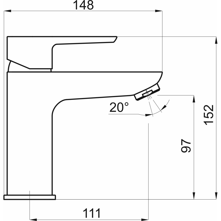 Novaservis - Kraan voor wastafel METALIA ECO 15,2 cm glanzend chroom