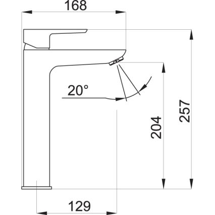 Novaservis - Kraan voor wastafel METALIA ECO 25,7 cm glanzend chroom