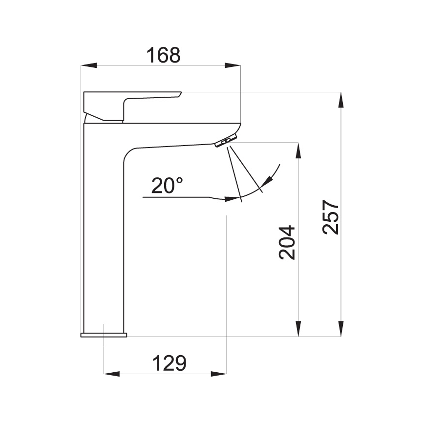 Novaservis - Kraan voor wastafel METALIA ECO 25,7 cm glanzend chroom