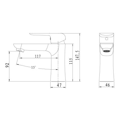 Novaservis - Wastafelmengkraan NOBLESS TINA wit