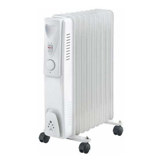 Olie kachel met 9 ribben 800/1200/2000W/230V wit