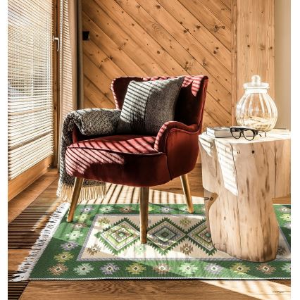 Omkeerbaar oosters kleed KILIM 80x150 cm groen/beige