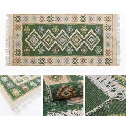 Omkeerbaar oosters kleed KILIM 80x150 cm groen/beige