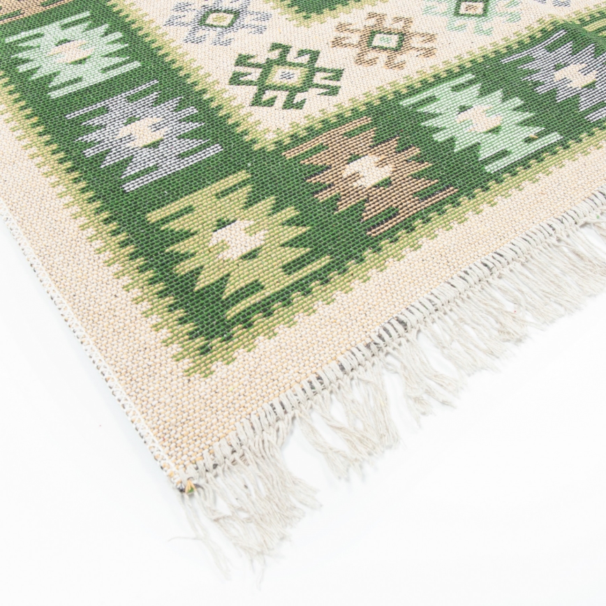 Omkeerbaar oosters kleed KILIM 80x150 cm groen/beige