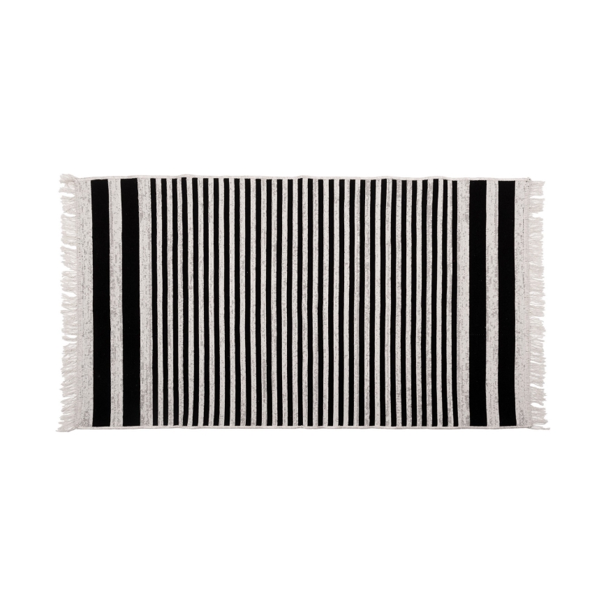 Omkeerbaar vloerkleed KILIM GOLD 80x150 cm zwart/wit