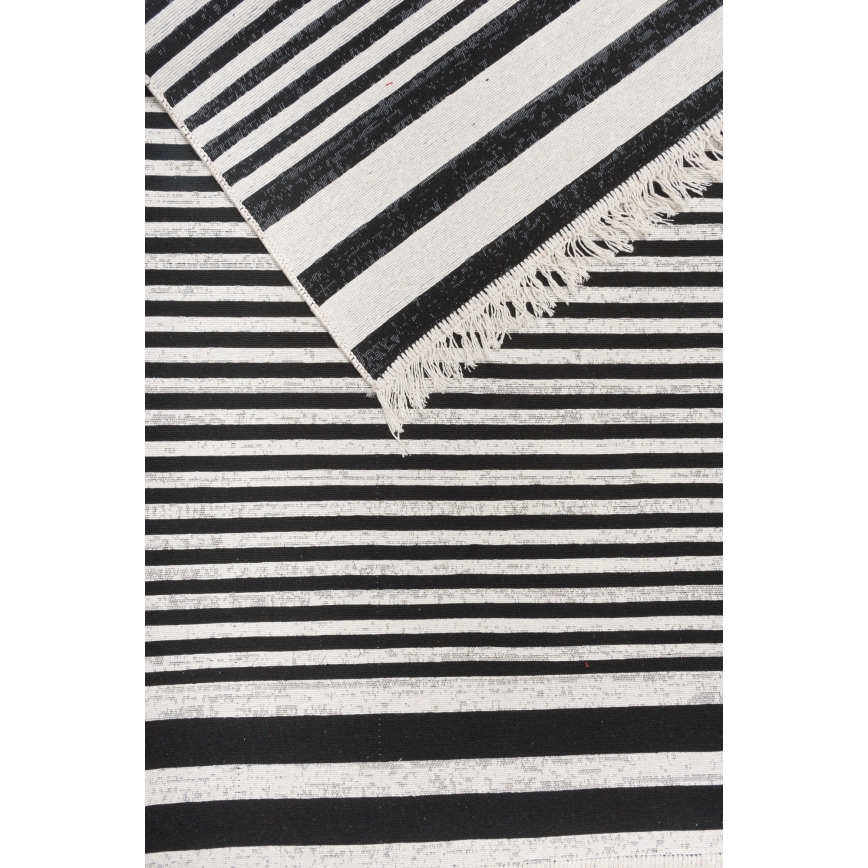 Omkeerbaar vloerkleed KILIM GOLD 80x150 cm zwart/wit