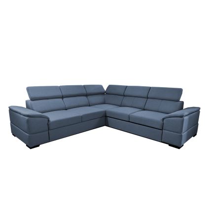 Universele hoekbank met slaapfunctie en opbergruimte GRANADA, blauw
