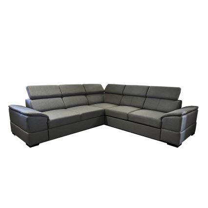 Universele uitklapbare hoekbank met opbergruimte GRANADA in donkergrijs