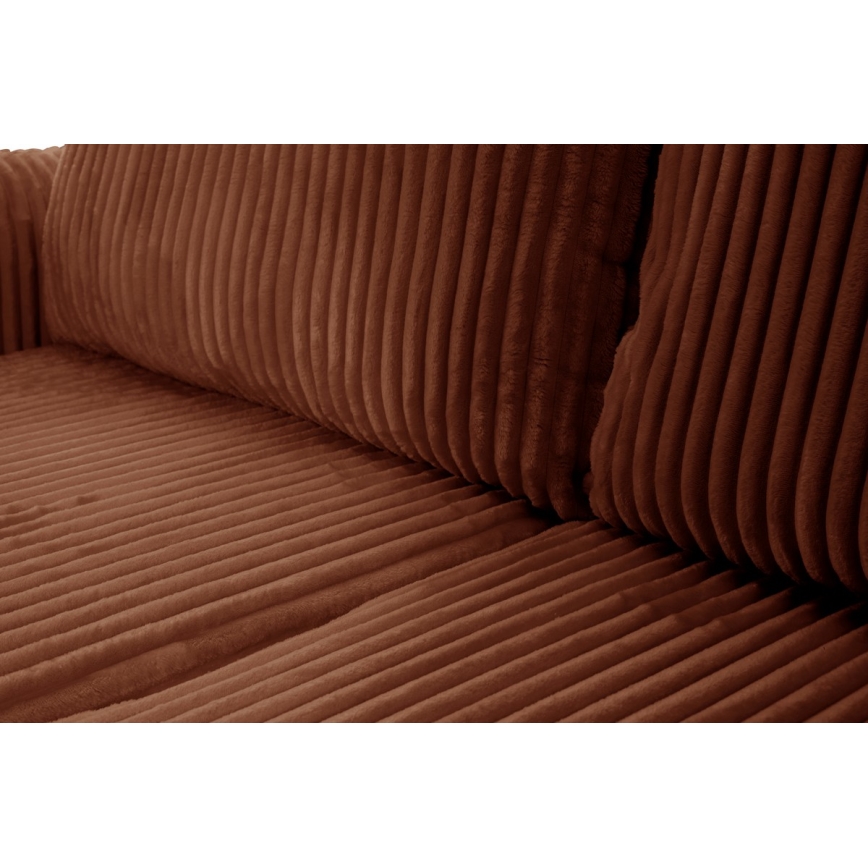 Universele uitschuifbare L-vormige hoekbank met opbergruimte FRIDA bruin