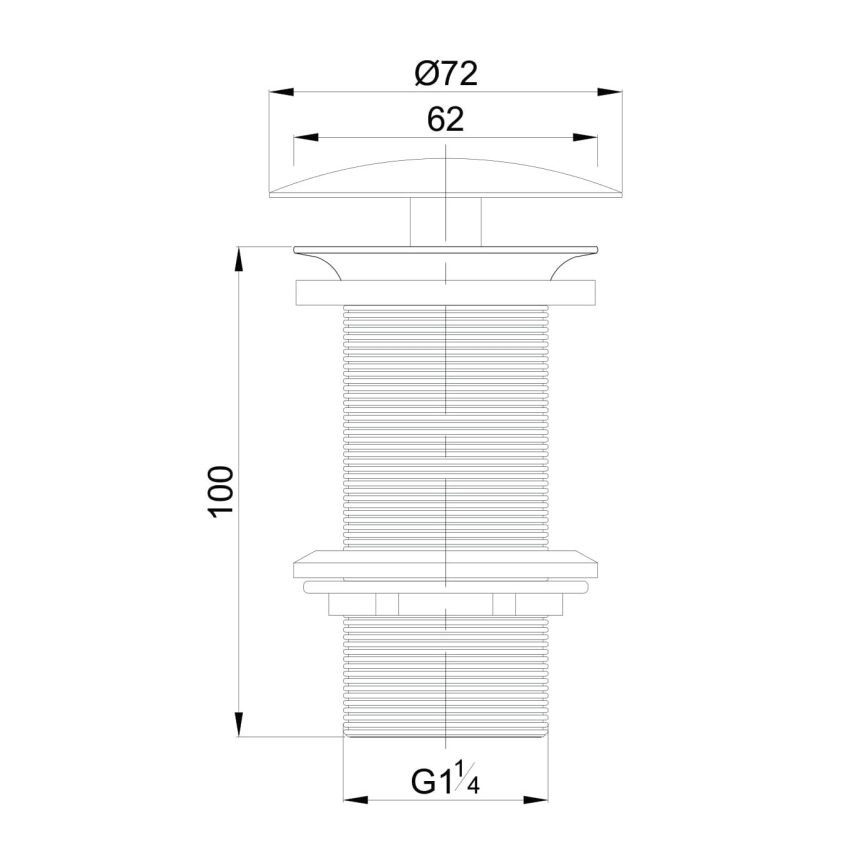OMNIRES A82CR - Wastafel afva DRAIN diameter 7,2 cm glanzend chroom