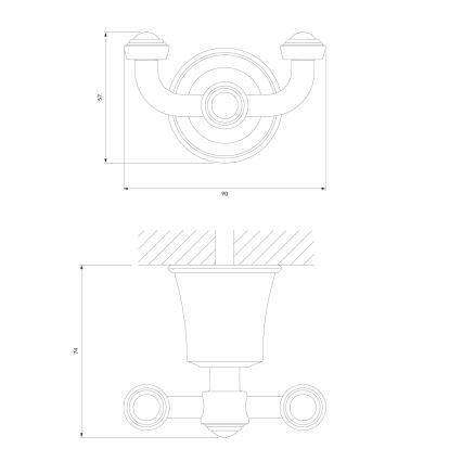 OMNIRES AL53120CR - Muurhaak ART LINE glanzend chroom
