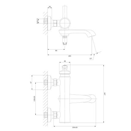 OMNIRES AM5230CR - Badkraan ARMANCE glanzend chroom